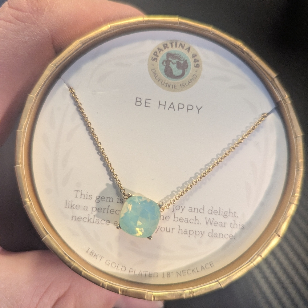 Spartina 449 Gold Necklace with Blue Pendant